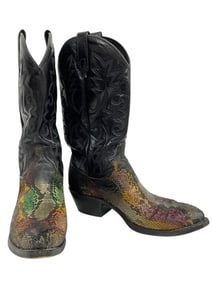 DAN POST MENS SNAKESKIN WESTER COWBOY BOOTS SZ8