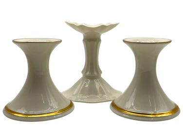 SET OF 3 LENOX CANDLESTICK HOLDERS 4.5"