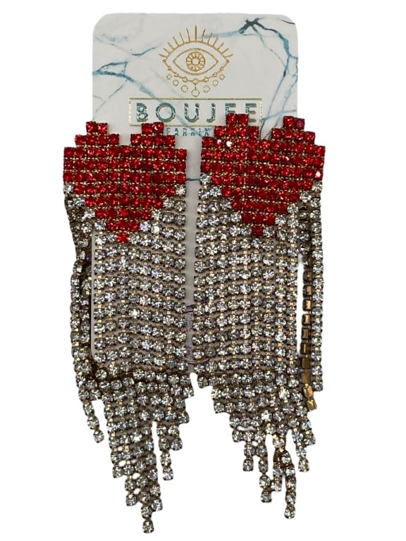 NIB BOUJEE HEART STATEMENT EARRINGS (1 of 5)