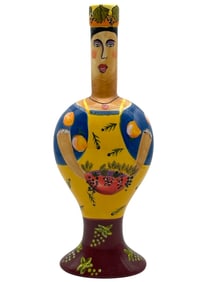 MARY NAYLOR HANDPAINTED CERAMIC VASE 13"
