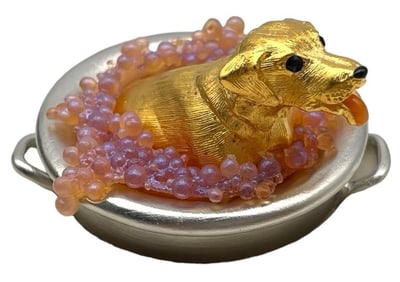 NIB ESTEE LAUDER COMPACT PERFUME PUPPY IN TUB