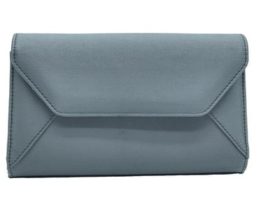 NEW LALO ITALIAN SILK DARK GRAY EVENING CLUTCH