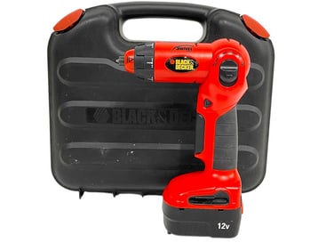 BLACK & DECKER 12V DRILL WITH BATTERY, CHARGER