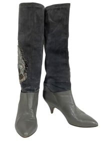 PHYLLIS POLAND SUEDE KNEE HIGH BOOTS SZ 6.5