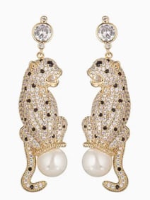 NEW!! EYECANDY DOUBLE LEOPARD EARRINGS