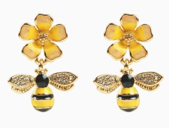 NEW!!  EYECANDY HONEYBEE PIERCED EARRINGS (1 of 2)