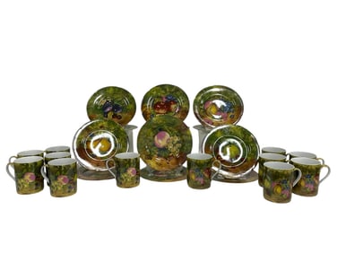 LIMOGES FRANCE ROCHARD FRUIT PLATES AND CUPS