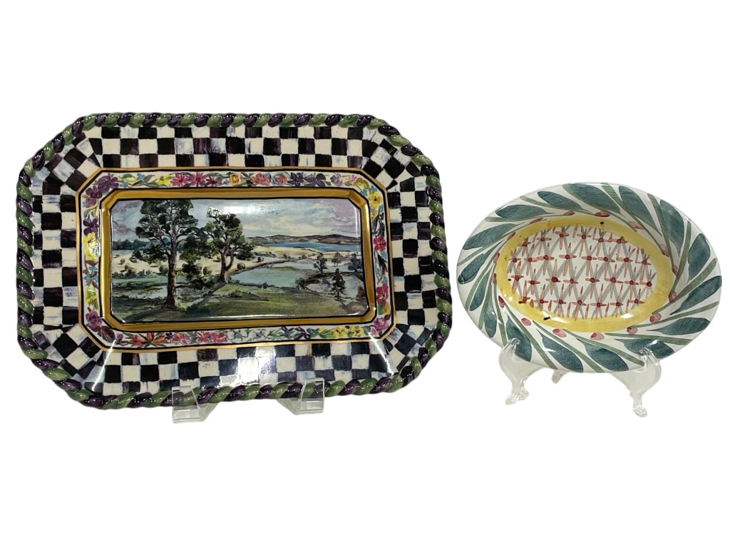 VINTAGE MACKENZIE CHILDS PAIR OF DISHES 10" (1 of 7)