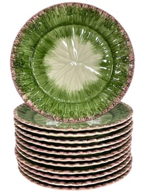 FITZ AND FLOYD ASPARAGUS PLATES 8" SET OF 12