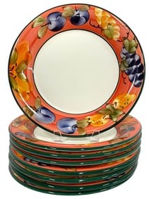 CERAMICA ARM HAND PAINTED FRUIT PLATES 11"