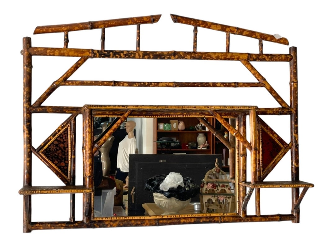 AESTHETIC MOVEMENT BAMBOO MIRROR W SHELF (1 of 6)