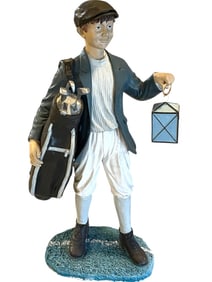 VINTAGE 18TH HOLE GOLFER LAWN JOCKEY STATUE 43"