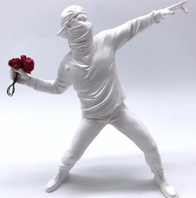 BANKSY FLOWER RIOTER FIGURINE SCULPTURE