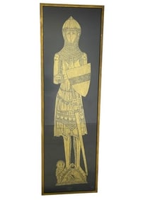 TALL 1969 SIR JOHN CREKE BRASS RUBBING 72.5"