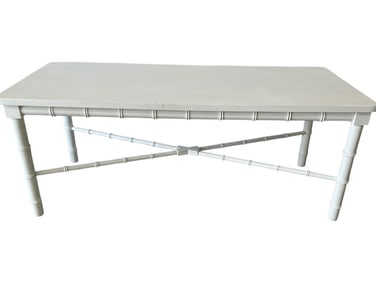 FAUX BAMBOO WHITE COFFEE TABLE 44"