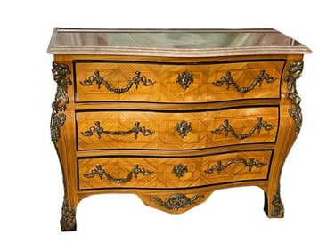 LOUIS XV STYLE ORMOLU-MOUNTED MARQUETRY COMMODE