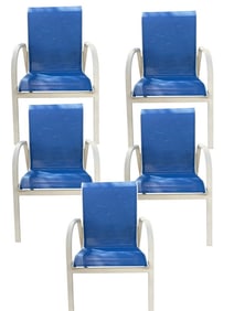 SET OF 5 WINDWARD ALUMINUM PATIO CHAIRS