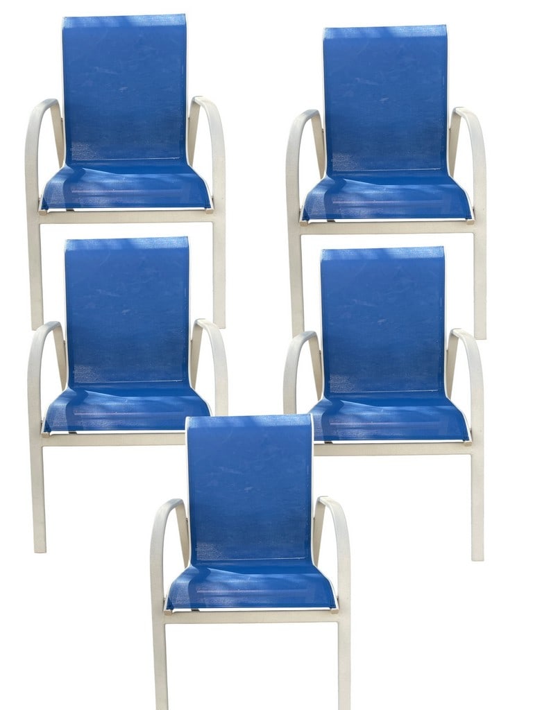 SET OF 5 WINDWARD ALUMINUM PATIO CHAIRS (1 of 5)