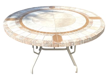 ROUND MOSAIC OUTDOOR PATIO DINING TABLE 54"D