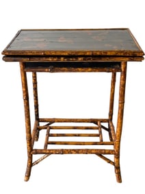 MID MOD BAMBOO TABLE W EXTENDABLE SWIVEL TOP 30"