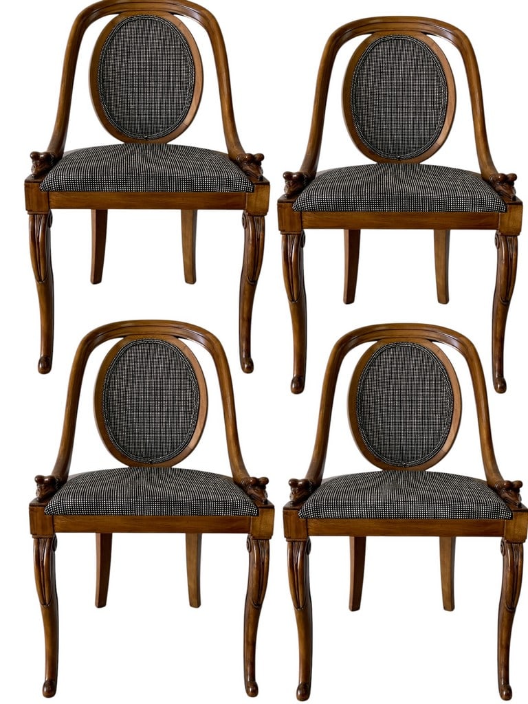 4 1920'S FRENCH ART DECO GOOSEHEAD DINING CHAIRS (1 of 6)