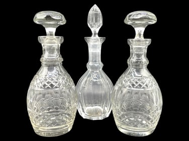 SET OF 3 CRYSTAL DECANTERS 12"
