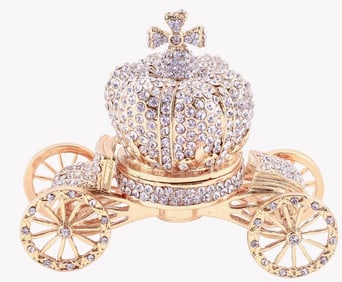 NEW! CINDERELLA CARRIAGE TRINKET BOX 3.5"