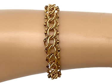 14K GOLD ROUND CHAIN LINK BRACELET 24.21G