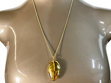 14K GOLD NECKLACE WITH TEARDROP PENDANT