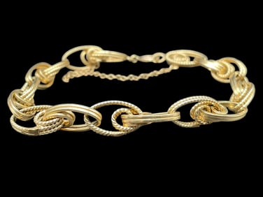 14K GOLD ROPE TWIST STYLE BRACELET 15G