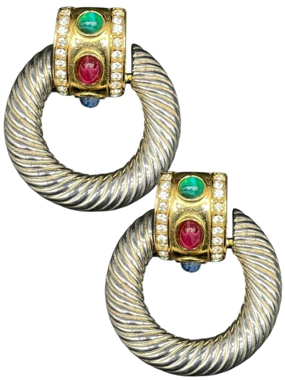 GIVENCHY STYLE HOOP EARRINGS: GIVENCHY STYLE HOOP EARRINGS FOR PIERCED EARS -VERY GOOD PRE OWNED CONDITION -DP121024 - --- Please note that due to limited storage space, all items must be picked up within 14 days of the auct