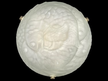 LALIQUE STYLE ART DECO 'POISSON' CHANDELIER 13"