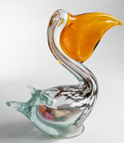 NEW! GLASS PELICAN 7" FIGURINE
