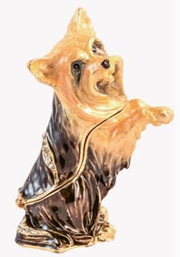 NEW! YORKIE DOG TRINKET BOX 2.5"