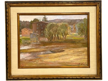 M. KOSTOSWI LANDSCAPE OIL PAINTING 32"