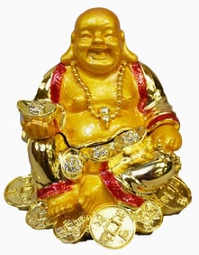 NEW! JAY STRONGWATER STYLE LAUGHING BUDDHA BOX 4"
