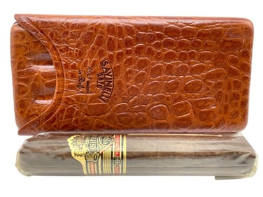 SAVINELLI 1876 ALLIGATOR LEATHER CIGAR CASE