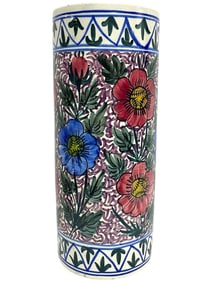 VINTAGE CERAMIC FLORAL UMBRELLA HOLDER 19"