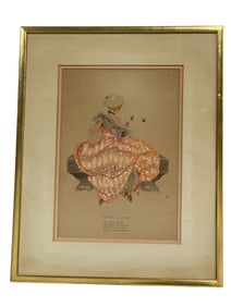 VINTAGE PARIS FASHION PRINT 19.5"
