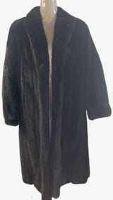 DILLARD'S BLACK FAUX FUR COLLECTION COAT