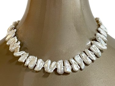 BIWA STICK PEARL NECKLACE 8"
