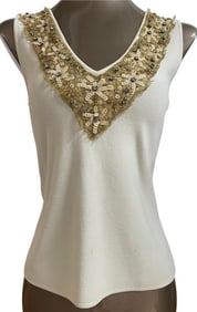 MICHELLE ANTONELLI EMBELLISHED SLEEVELESS TOP