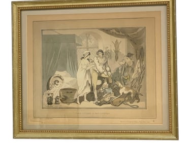 T. ROWLANDSON LITHOGRAPH ETCHING PRINT 19.5"
