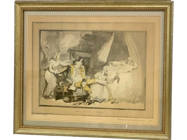 T. ROWLANDSON LITHOGRAPH ETCHING PRINT 19.5"
