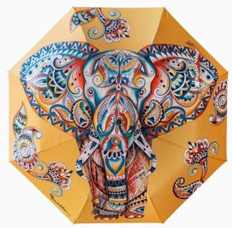 NEW! ANUSCHKA ELEPHANT PRINTED UMBRELLA: NEW! ANUSCHKA ELEPHANT PRINTED UMBRELLA -NEW! -AUTO OPEN/CLOSE -DIAMETER 38" -WOODEN HANDLE -JA 103024 --- Please note that due to limited storage space, all items must be picked up within 14 da