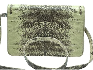 NEW LALO PRINTED IGUANA HAND STITCHED SHOULDER BAG