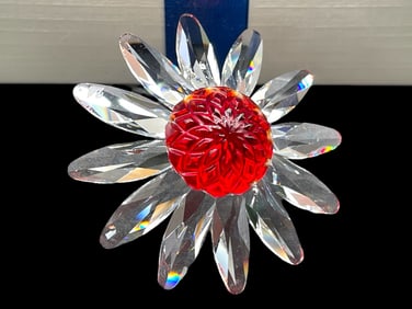 NEW! SWAROVSKI CRYSTAL RED MARGUERITE FLOWER 1.5"