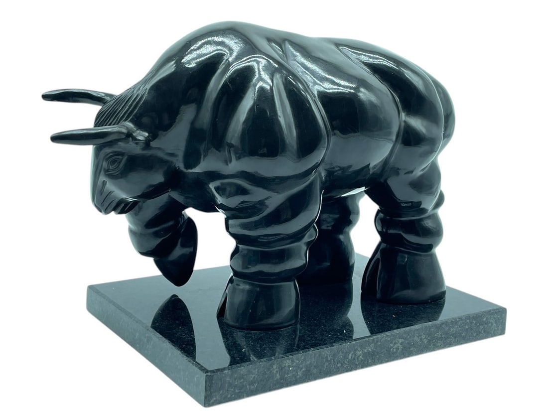 AFTER FERNANDO BOTERO BRONZE BULL SCULPTURE 9.5" (1 of 8)