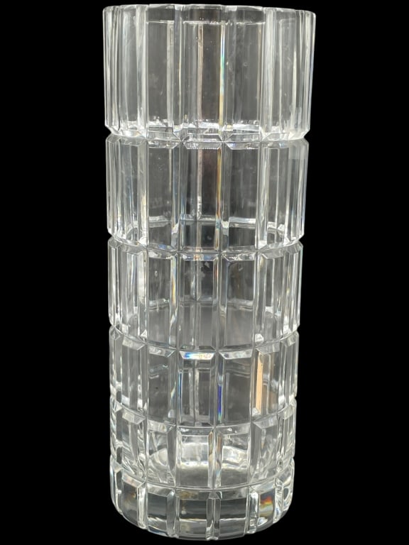 CARTIER LATTICE CUT CRYSTAL VASE 10" (1 of 5)