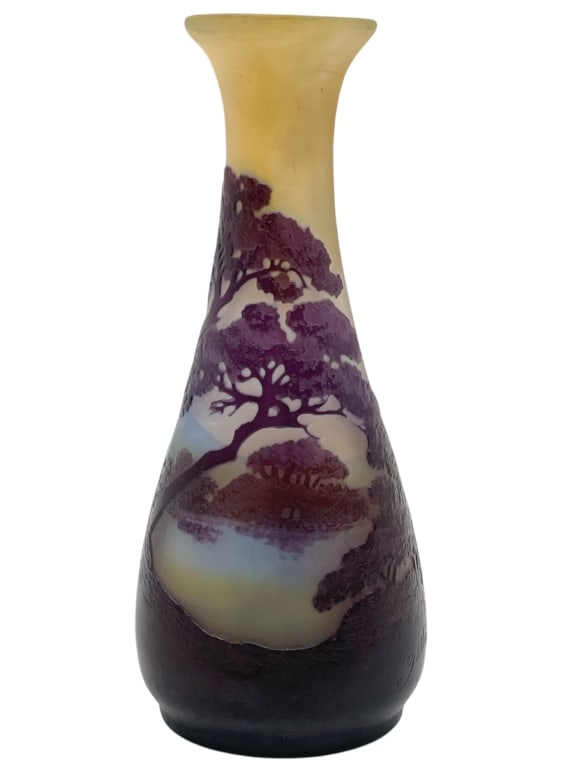 GALLE CAMEO LANDSCAPE GLASS VASE 7" (1 of 5)
